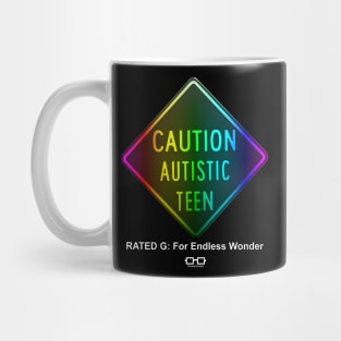 Caution Autistic Teen Rated G Spectrum Mug